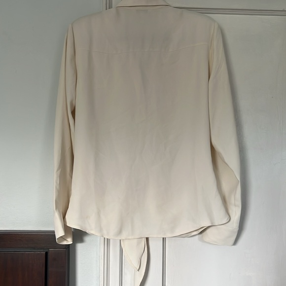 Cream Tie-Front Blouse - Picture 5 of 6